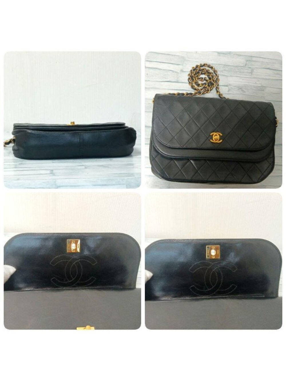 Chanel Quilted Chain Shoulder Lambskin Double Flap Black - Picture 7 of 10
